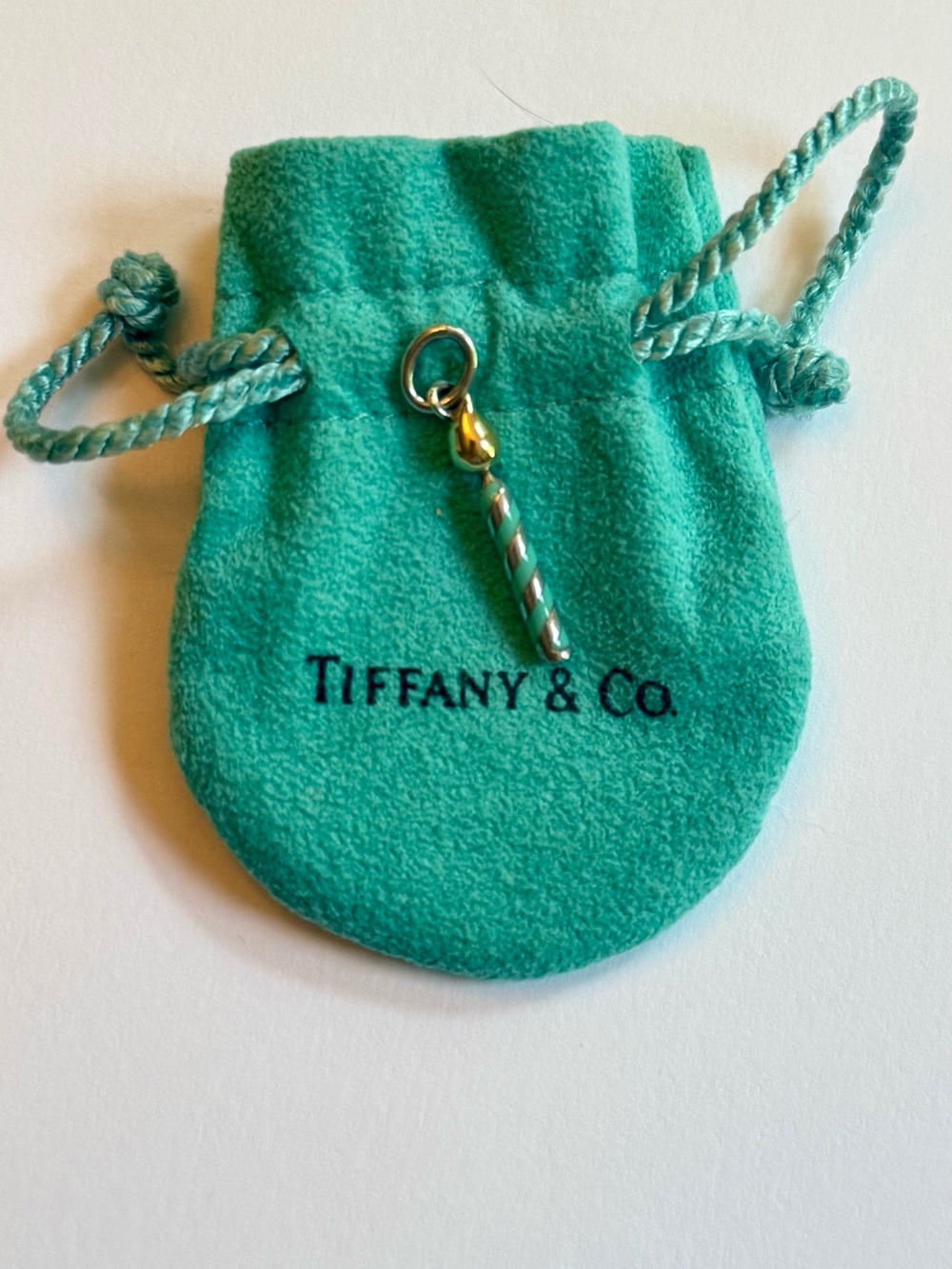 Tiffany & Co. Sterling Silver Birthday Candle Charm 925 with 18K Gold Flame Rare